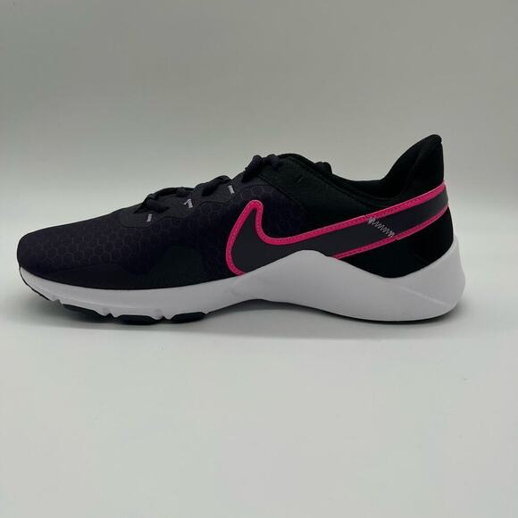 Nike Shoes Womens 11 Black Hyper Pink Cave Purple Legend Essential 2 Shoes NEW - Picture 3 of 12